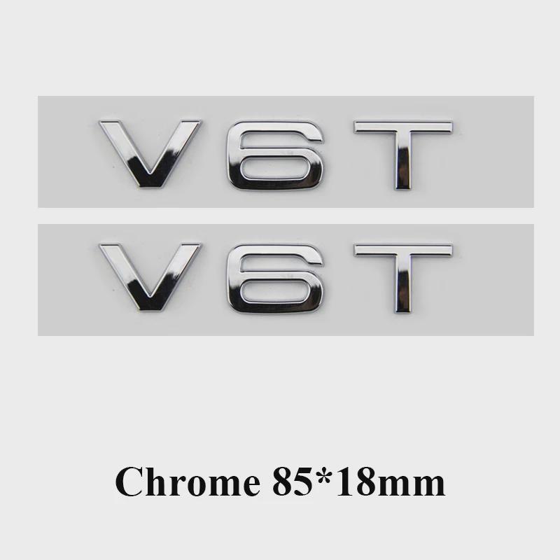 3d ABS bilbokstaver V10 V8T V6T-logo Bilskjerm-sideemblem-merkemerke for A6 C7 S4 A4 B7 SQ7 R8 S8 S6-klistremerketilbehør