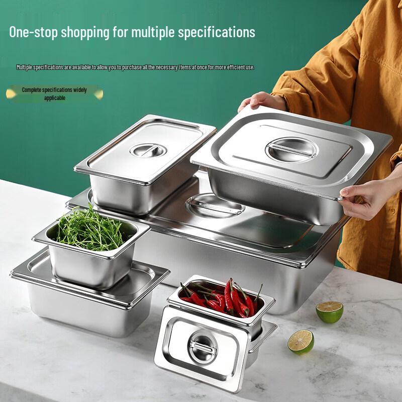Antimicrobial SUS316 Stainless Steel Rectangular Deep Food Pan