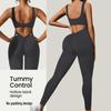 Women's European & American High-Elastic Yoga Bodysuit with Sexy Back Design and Tight-Fitting Long Pants