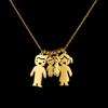 Atoztide Engrave Family Name Necklace for Women Personalized Stainless Steel Jewelry Mother Kids Angle Dog Chain Birthday Gift