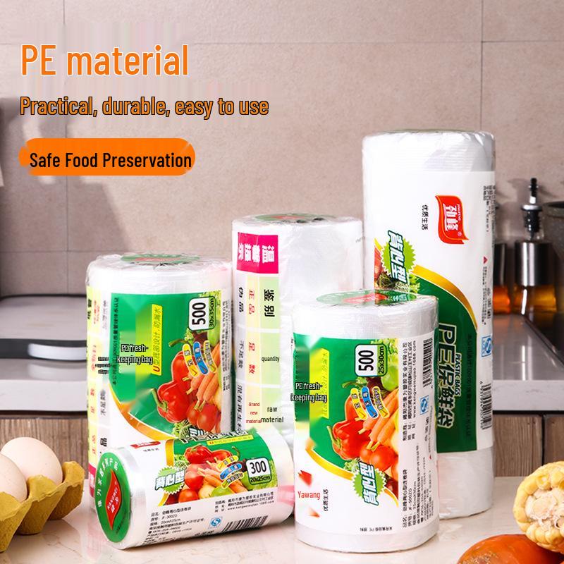 Thickened Vest-Style Food Storage Bags: Large, Medium, Small Sizes on a Roll