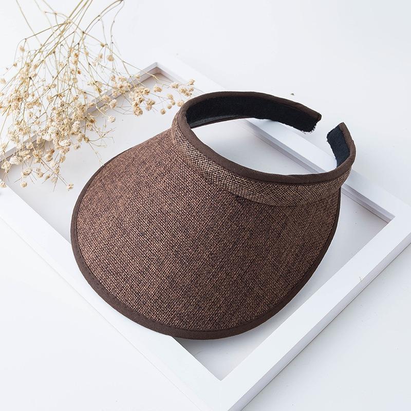 Empty top sun hat Sun hat Children's summer face covering Versatile beach big eaves Seaside outdoor sun protection Straw hat