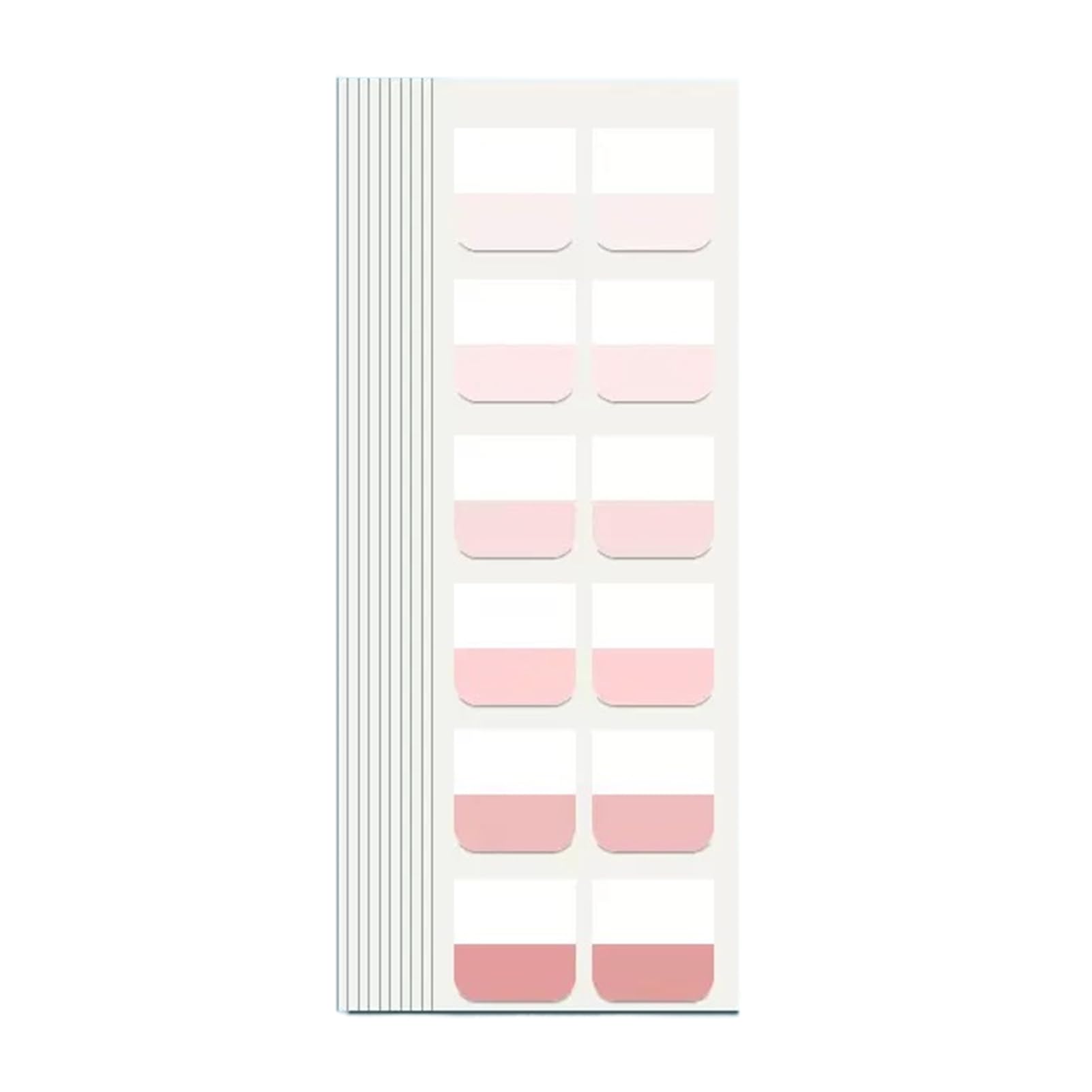 WIICOYK Gradation Sticky Index Strong Fun Office Supplies Gradation Notes, Labels, Film, Writable, Adhesive, Transparent, Cute, Stationery, (Pink M)
