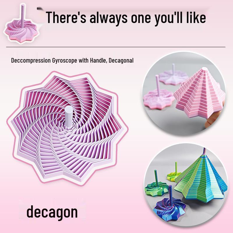 3D Printed Radish Tower Spiral Toy: Foldable Star Shape with Handle