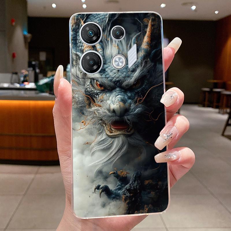 Casing For infinix GT 10 Pro Luxury Dragon Cute Cool Boys Girls Transparent Phone Case Back Cover infinix GT10 Pro GT10Pro Shell