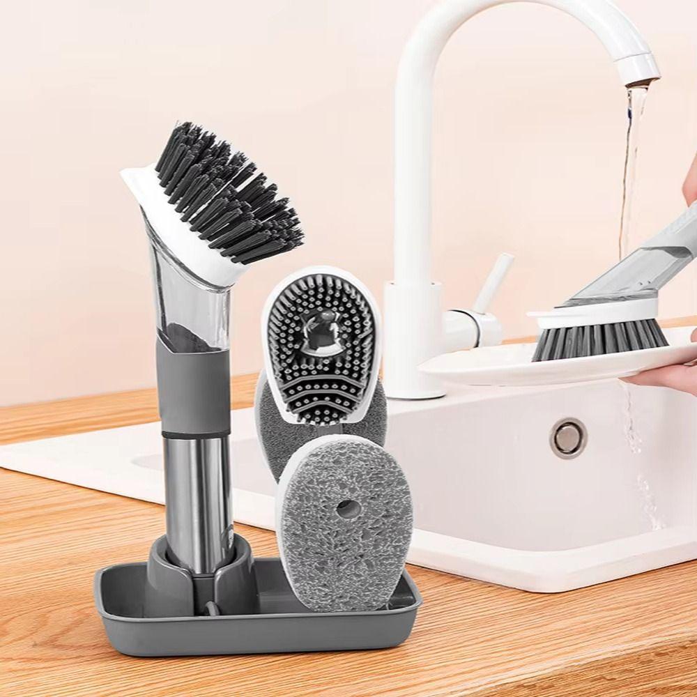 Removable Sponge Dishwashing Brush 3 In 1 Dish Cleaning Brush Household Tools