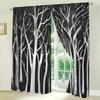 2 szt. Zasłona z nadrukiem wzoru brzozy srebrnej do dekoracji domu - Kieszeń na karnisz, dekoracja okienna do sypialni, biura, kuchni, salonu