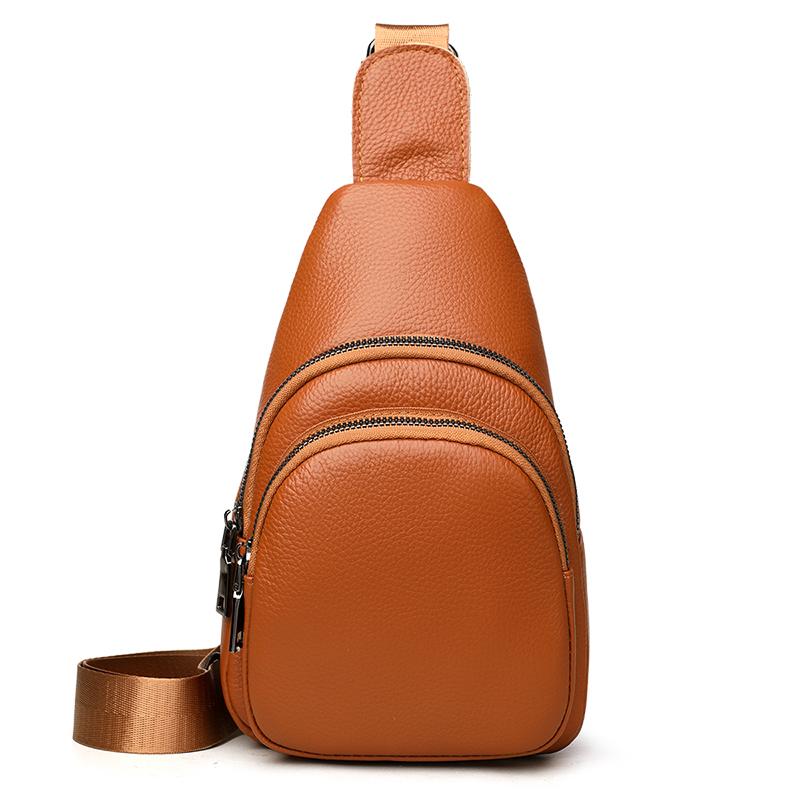 Minimalist Genuine Leather Business Casual Chest Bags Unisex Qality Men's Bag Convenient Daily Travel Small Single Bag