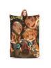 Super Soft Slayers Kimetsu Yaiba Manga Throw Blanket Premium Fleece Lightweight Bed Blanket Cozy Plush Blankets All Season Use