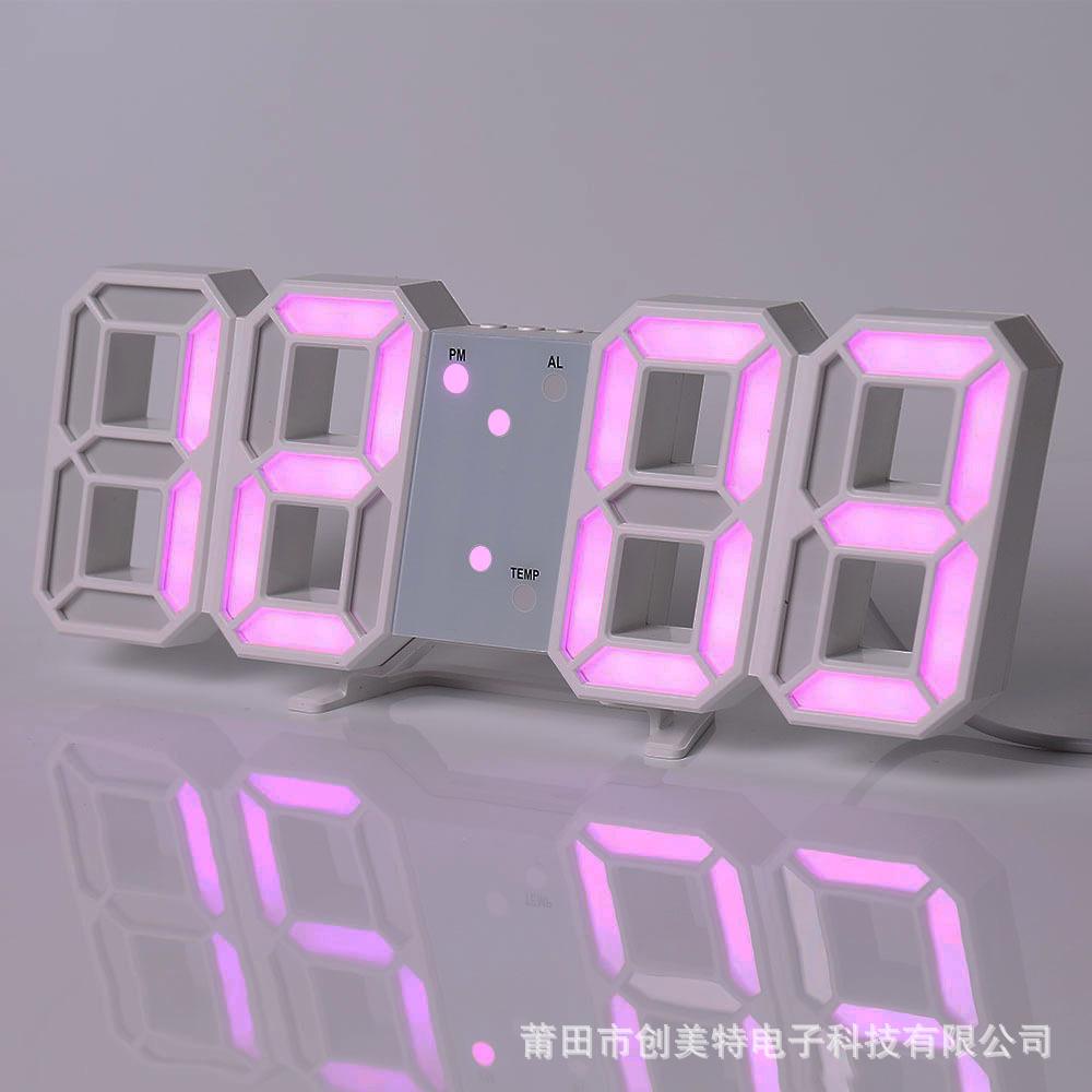 Intelligent Digital Alarm Clock Electronic Clock Living Room Wall Clock Indoor Temperature Clock