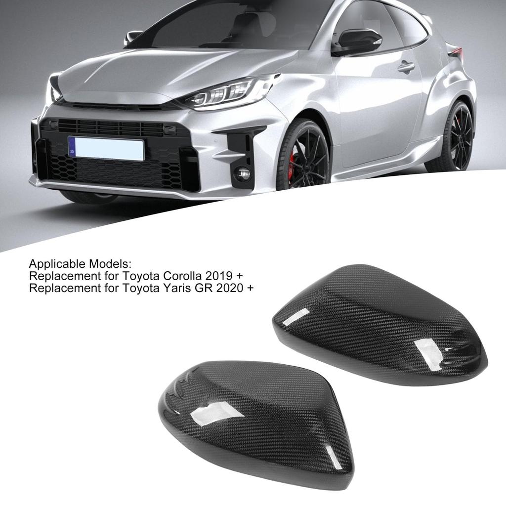 Carbon Fiber Side Mirror Cover Glossy Real Wing Mirror Cap Replacement Cover for Toyota Corolla Yaris GR Matte Elegant Outside Mirror Cover Trim Trim,
