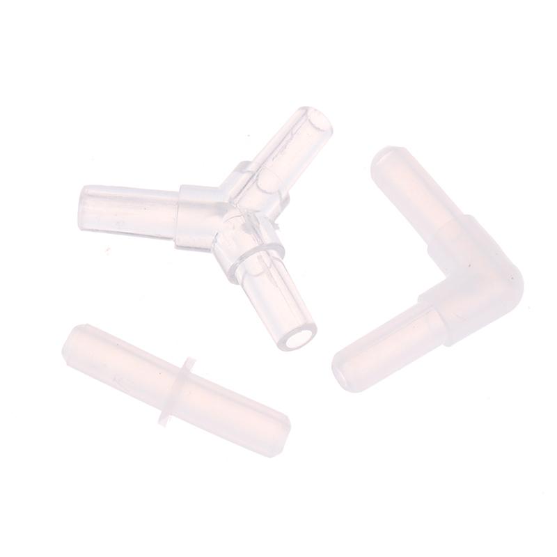 10Pcs Aquarium Airline Tubing Connectors Plastic Valve Joints Fish Tank Transparent Air Tube Adapters For 4Cm Id Air Line Hose