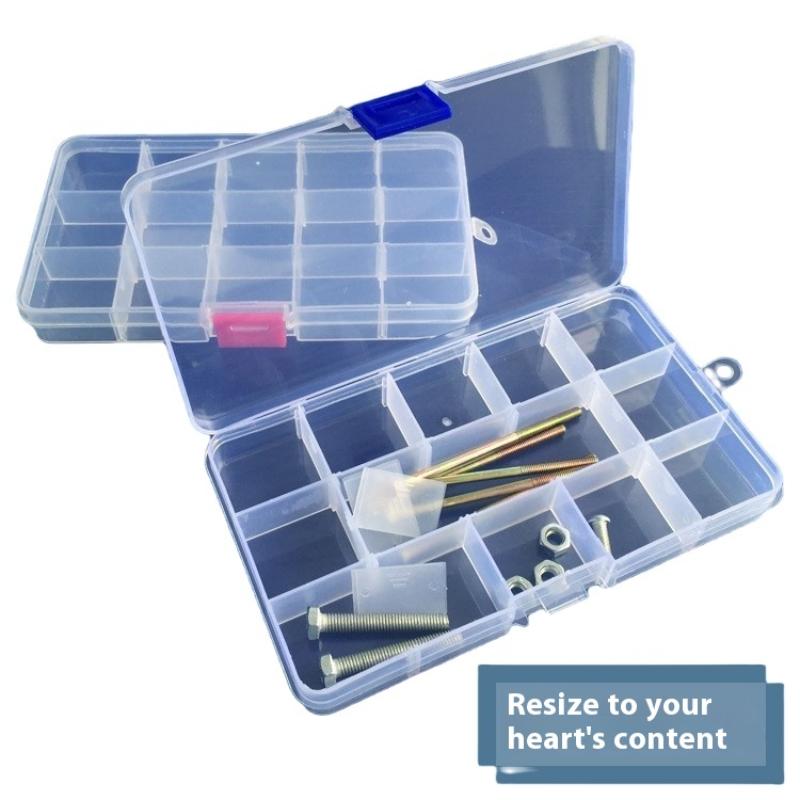 1/3 Stück Praktische Kunststoff-Aufbewahrungsbox mit Fächern 24 Fächer Teile-Organizer-Box Schmuckperlen Schraubenhalter-Etui Display-Behälter