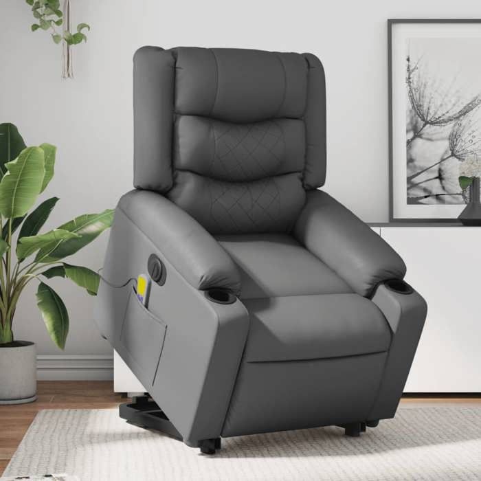 VidaXL Electric Massage Recliner, Relaxation Chair with Adjustable Backrest and Footrest, Salon Seat 3206566