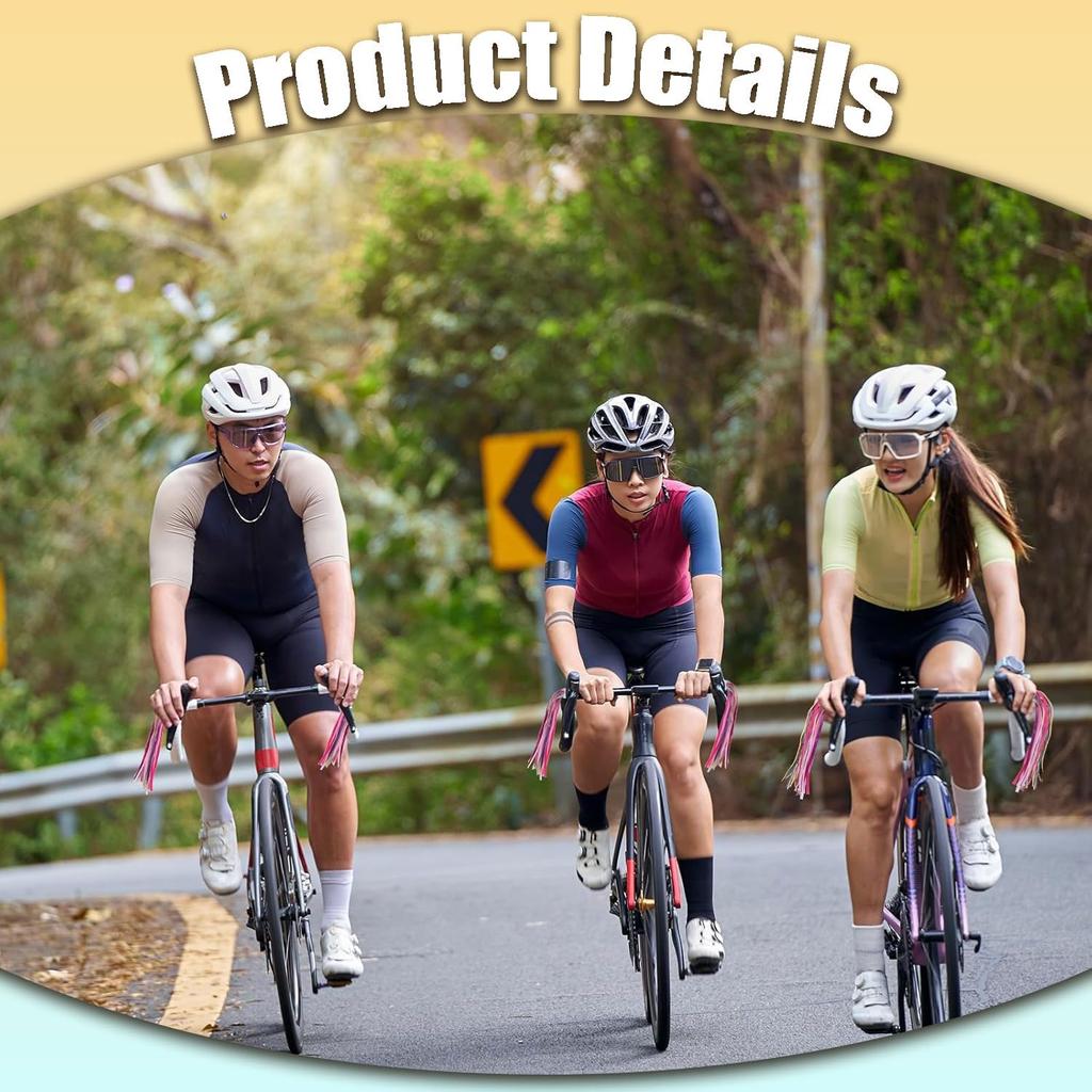 LvYiLinggg Bicycle Ribbon Macaron 2 Pairs Bicycle Handle Streamers Colorful