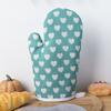 1PC Cotton And Linen Heart Printed Microwave Oven Gloves For Household Kitchen, Thickened Heat-Resistant Gloves