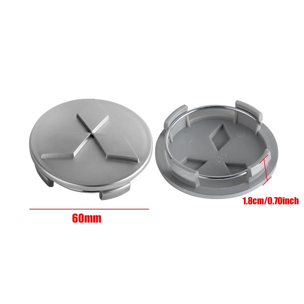 4PCS 60mm Wheel Hub Cap Emblem Stickers for Mitsubishi Compatible with All Models Pajero Outlander Lancer Rim Decal Easy Install