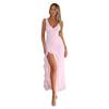 Jy24071 Spring/Summer 2024 New Slim Fit Strap Dress European and American Style Sexy V-Neck Ruffle Slit Dress