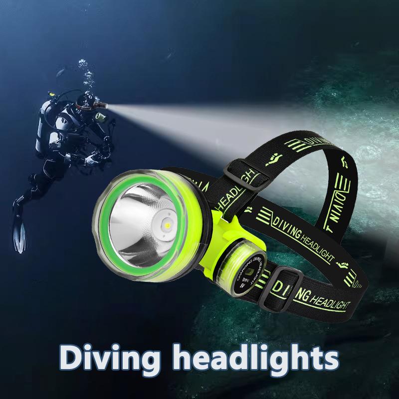 

Портативний акумуляторний дайвінг-ліхтар 350 м під водою 2 режими освітлення Водонепроникний надяскравий світлодіодний ліхтар для дайвінгу, підводного полювання B