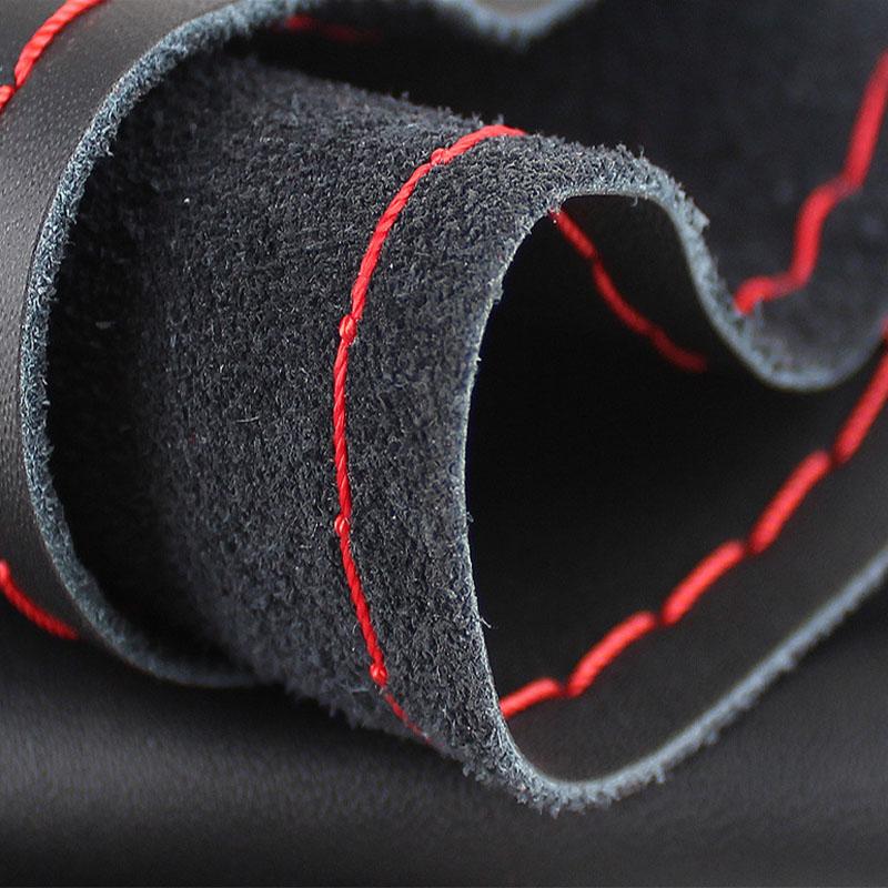 38 cm Auto-Lenkradbezug, Nadeln und Flechtfaden, Kunstleder-Flechtbezug, DIY, weich, rutschfest, Auto-Innenraum