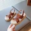 Girls Beach Shoes Open Toes Classic Kids Sandals Soft Sole Soild Color 2025 Summer New Children Casual Flats Non-slip Hook&loop