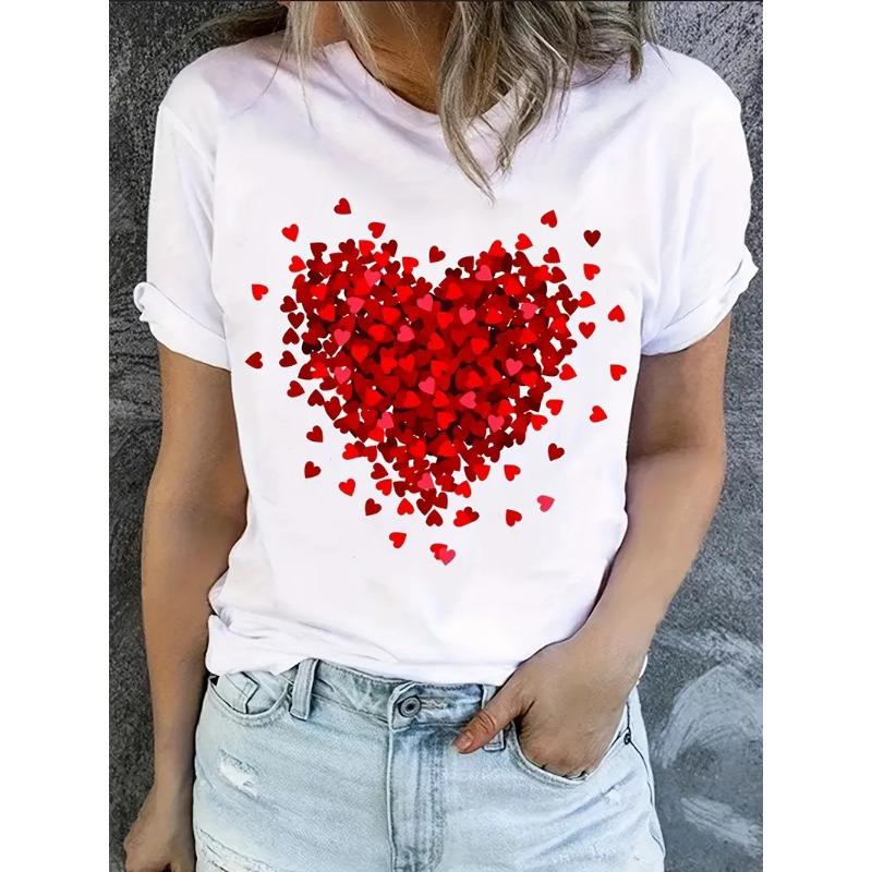 Crew Neck T-Shirt Casual Short Sleeve T-Shirt for Spring & Summer Women's Clothing