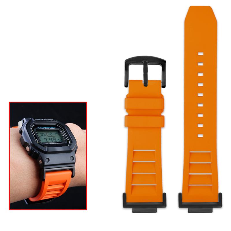 Classic Modified High Quality Fluororubber Watchband For Casio DW5600 DW-5600 GW-B5600 GW-M5610 GA 110 100 120 GA2100 Series Waterproof