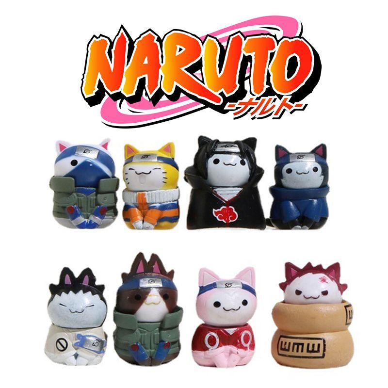 Captivating 8pcs Naruto Cat Action Figures Toys Anime Model Doll Kids Gift