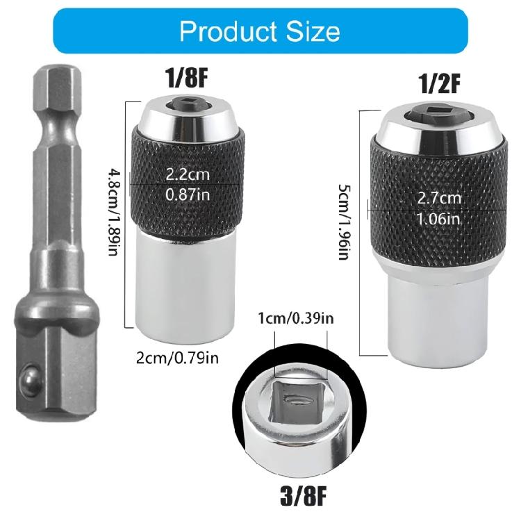 3PCS Tap Holder Socket Set for Seamlessly Threading and Extraction with 3/8Inch Drive Adapter Square Shank Connectors