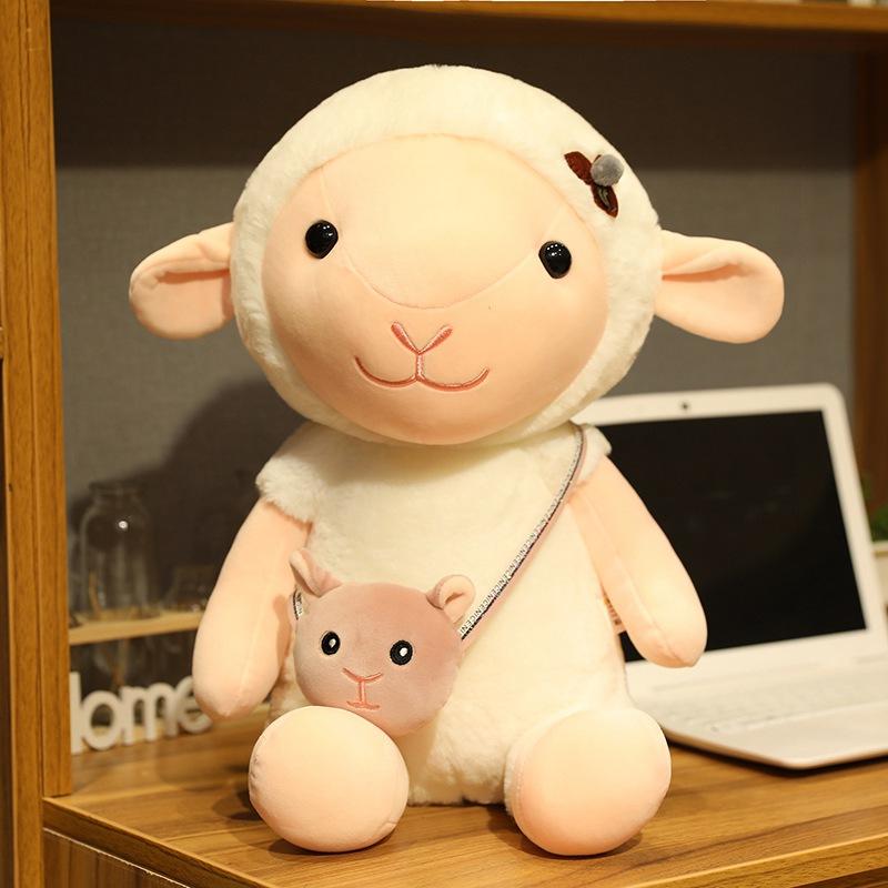 Рюкзак овечка кукла плюшевая игрушка овечка кукла тряпичная кукла детская подушка для сна мягкая подушка для девочки кровать кукла украшение для дома спальня 35cm