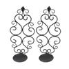 2 Pcs Candle Holder Exquisite Classical Style Black Iron Wall Mounted Candlestick for Living Rooms Bedroom Hallways