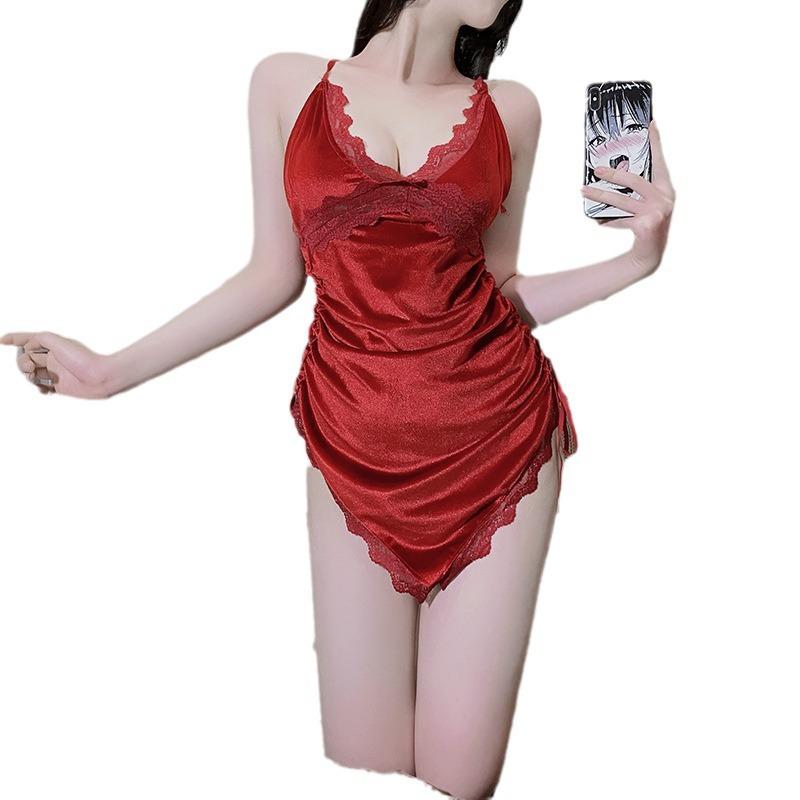 Sex Underwear Sexy Golden Velvet Large Size Pure Desire Suspender Nightdress Couple Home Flirting Suit Temptation
