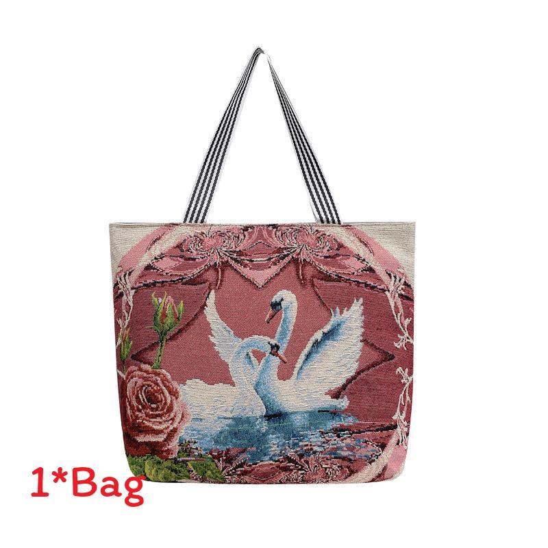 Embroidered Owl Bag With Canvas Material For Casual Daily Use