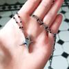 Dark Gothic Star Geometric Necklace For Women With Zinc Alloy Pendant 51cm Chain