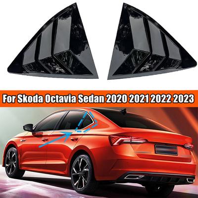For Skoda Octavia MK4 Sedan Rear Window Louver Shutter Cover Side Vent Trim Windshield Cover Car Accessories