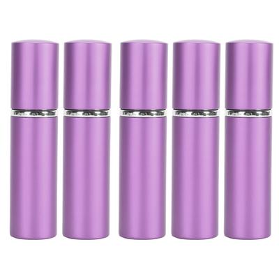 5pcs Flat Top Dispenser Bottle 10ml Spray Glass Empty Bottles for Perfumes Essential Oils Violet