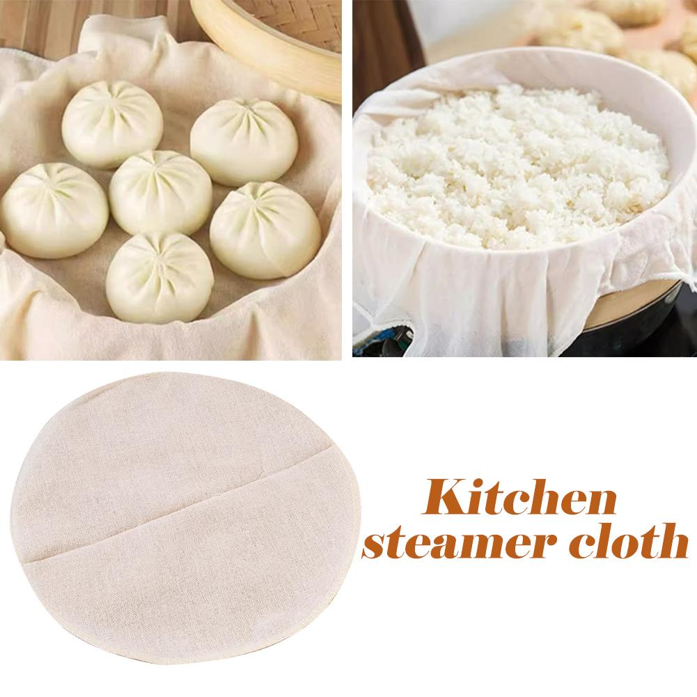 5Pcs 40/50/60CM Pure Cotton Steamer Cloth Household Drawer Cloth Steamed Rice And Bun Mat Round Cotton Gauze Kitchen Steamer