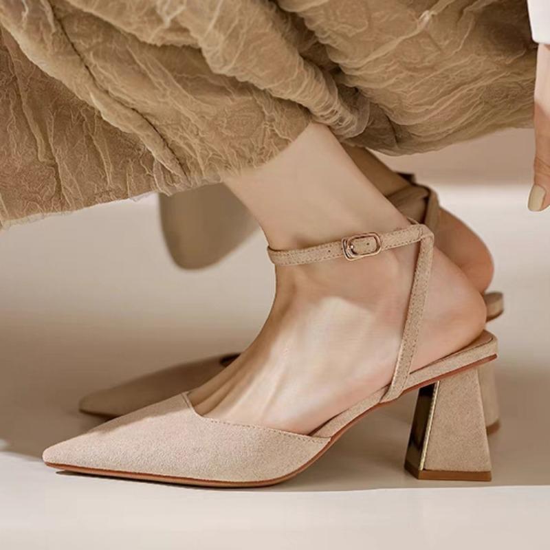 Fashion 2025 Fashion Ladies Shoes Buckle Strap Women's High Heels New Shallow Office and Career Hot Sale Best Seller Closed Toe Sandals