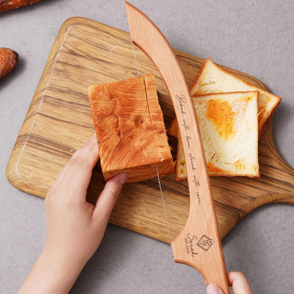 Cuchillo de Pan de Madera Tallado Personalizado Sierra Cuchillo de Arco para Pan Sierra Cuchillo de Madera Anti-flexión