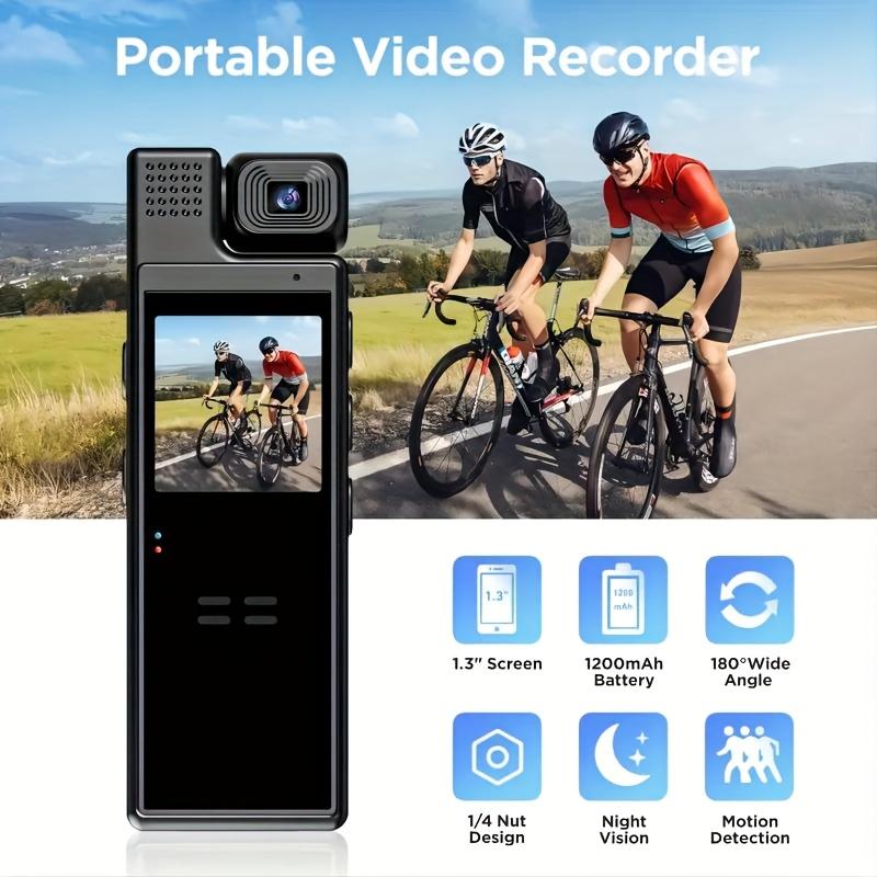 Smart Recorder - 1080P HD Body Camera, 180-degree Rotatable Lens, Handheld Pocket Camcorder, USB Charging