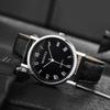 Luxury Leather Strap Analog Watches Men Business Wrist Watch Ultra Thin Quartz Wristwatch Clock Men Women Casual Simple Watch
