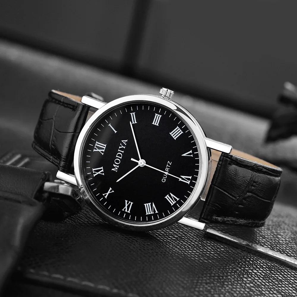 Luxury Leather Strap Analog Watches Men Business Wrist Watch Ultra Thin Quartz Wristwatch Clock Men Women Casual Simple Watch