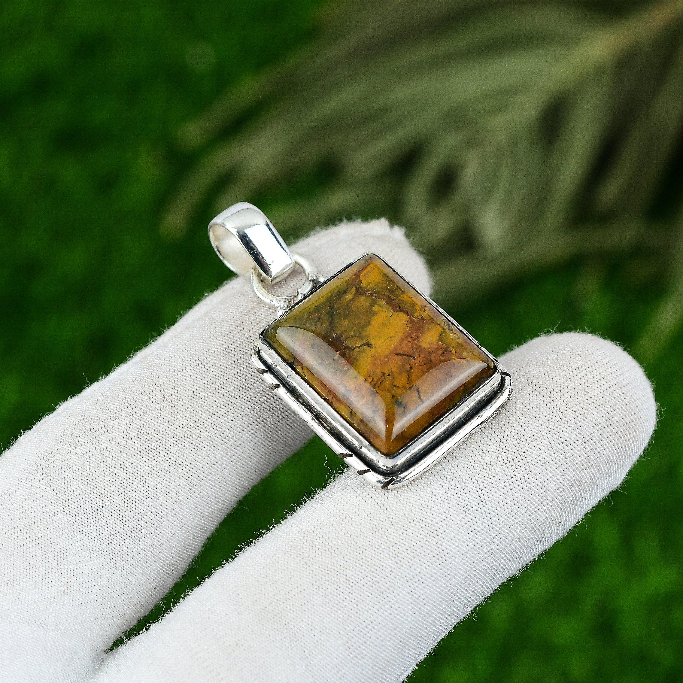 

Rectangle Mookaite Stone Sterling Silver Bezel Handcrafted Wedding New Pendant
