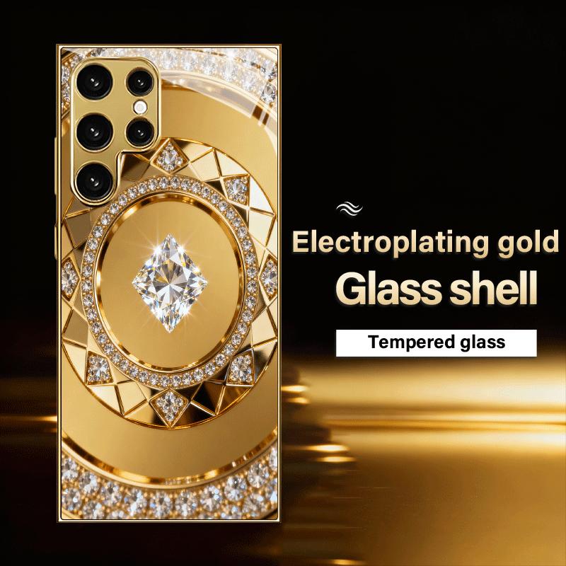 

Premium art pattern glass phone case for Samsung galaxy S26 S25 S24 S23 S22 S21 S20 FE Ultra Plus 5G anti-fall back cover Galaxy S25 золотой