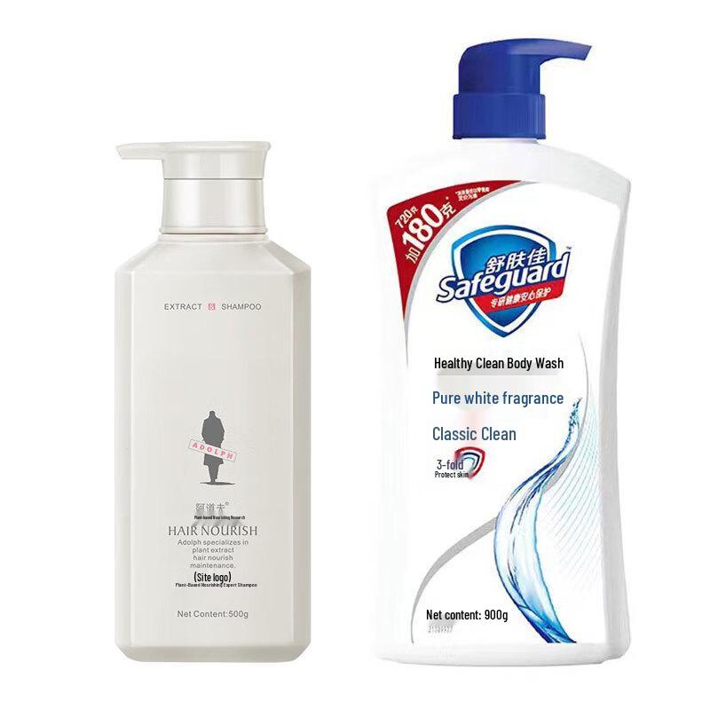 

Adolph Herbal Anti-Dandruff Shampoo & Safeguard Body Wash Bundle