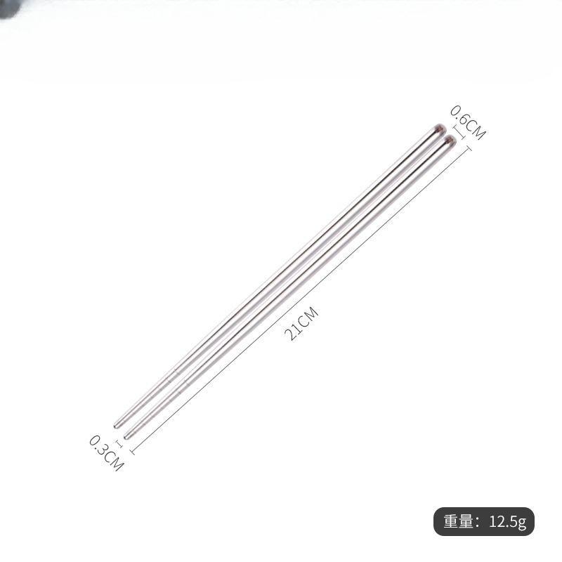 Stainless Steel Chopsticks Non-slip Household Hotel Canteen Full Round Chopsticks Laser Logo Stainless Steel Metal Chopsticks