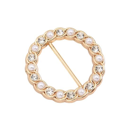 4 peças de botões de canto de roupas com nós redondos em forma de círculo falso pérola strass decoração cachecol anel