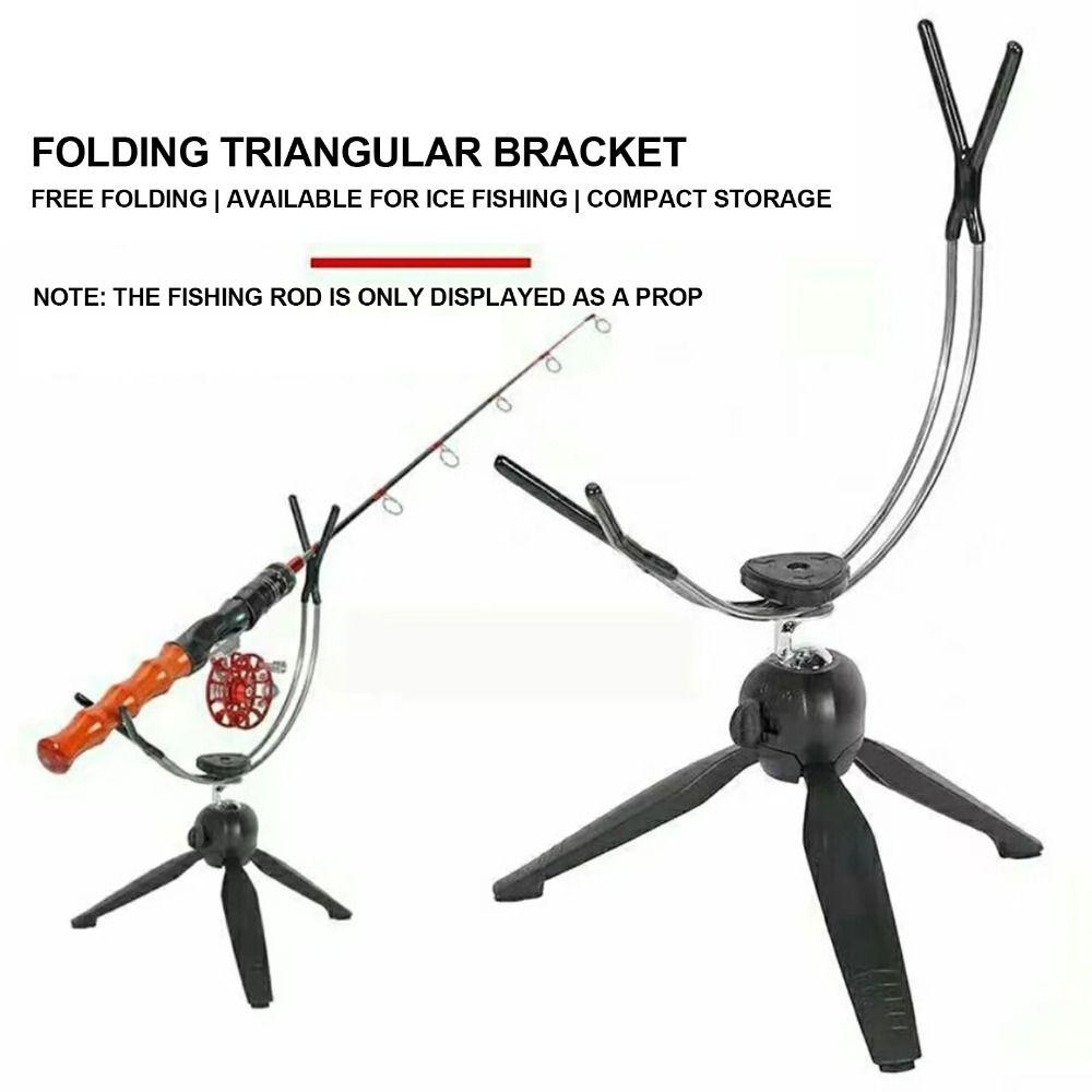 Folding Fishing Rod Stand 360° Adjustable Ice Pole Holder Ice Fishing Rod Rack  Ice Fishing