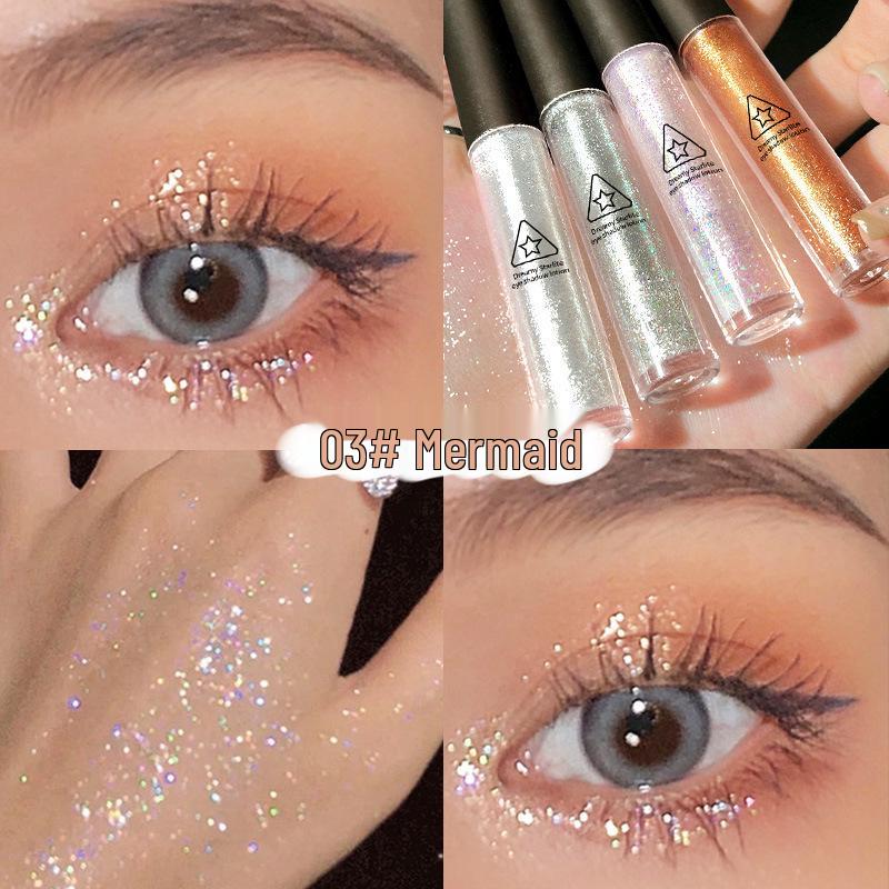 Gemon Star Diamond Liquid Eyeshadow: Fine Shimmer Highlighter with Glitter for Brightening and Pearlescent Under-eye Glow.