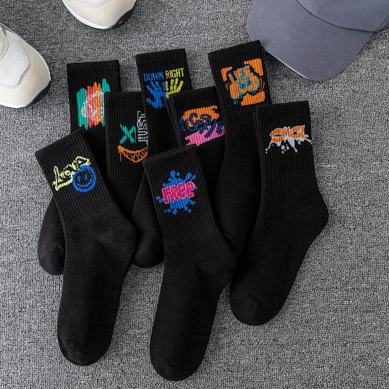Men'S Socks Couple Style Student Sports Basketball Socks Medium Tube Stockings